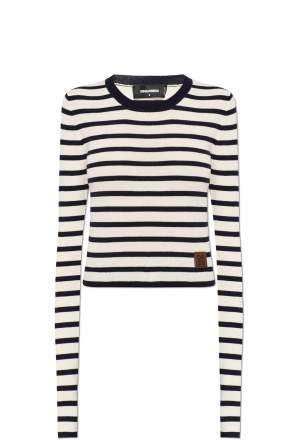 Wool sweater with striped pattern
