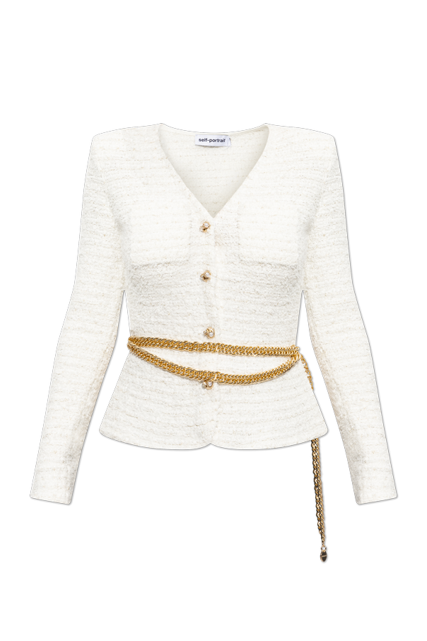 Chain-Embellished Cardigan od Self-Portrait