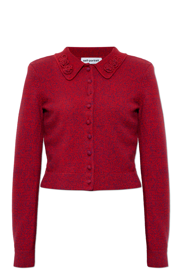 Cardigan with appliqué on the collar od Self-Portrait