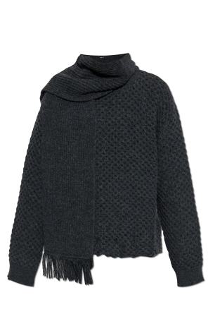 Sweater with wool trim