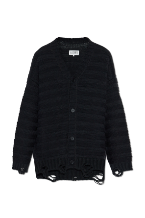 Cardigan with wool trim