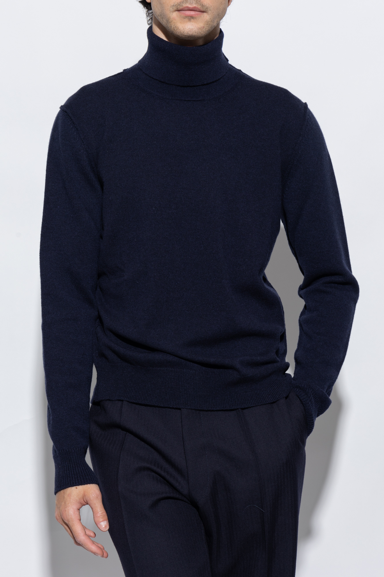 Maison Margiela Cashmere turtleneck race sweater