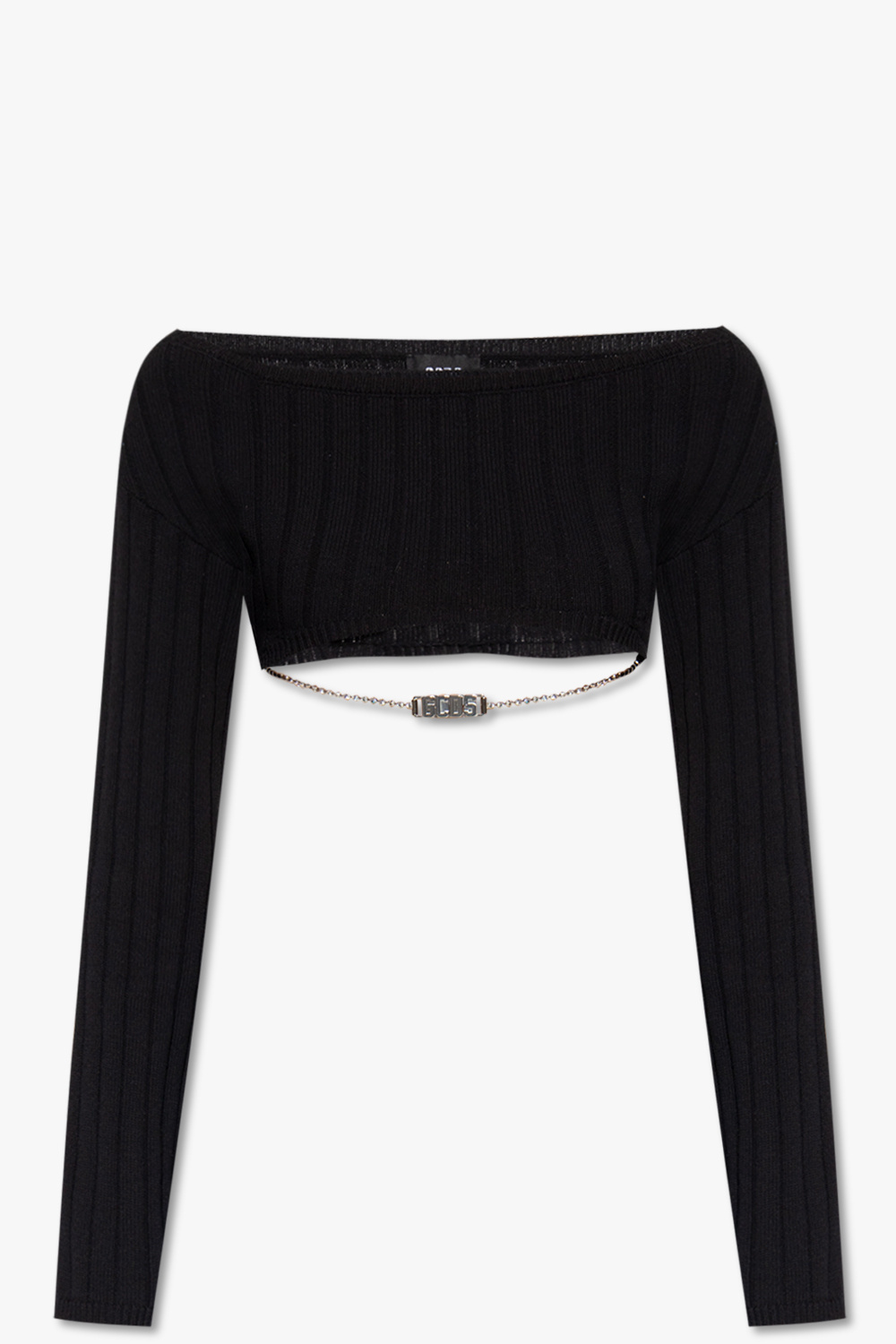 GCDS Cropped sweater with jewellery chain