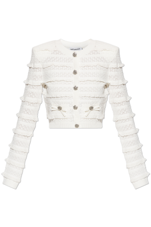 Cardigan with lace inserts