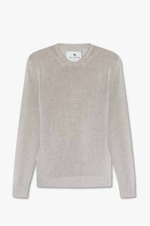 Flat knit stripe on chest makes the perfect sweater for cresting od Etro