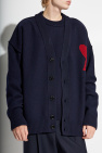 Ami Alexandre Mattiussi NAVY BLUE Cardigan with embroidered logo