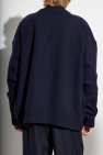 Ami Alexandre Mattiussi NAVY BLUE Cardigan with embroidered logo
