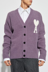 Ami Alexandre Mattiussi PURPLE Cardigan with logo
