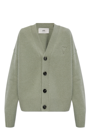 Wool cardigan with logo od Ami Alexandre Mattiussi