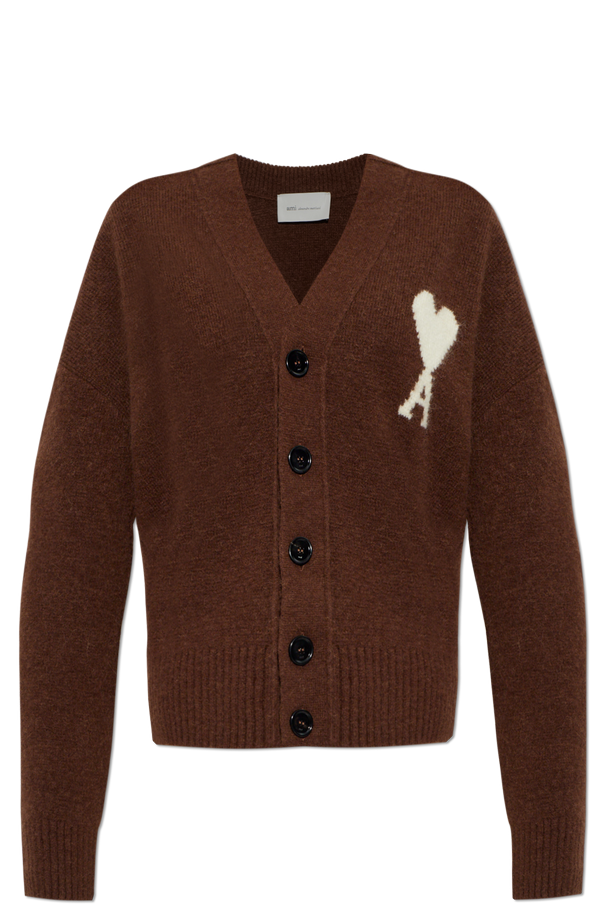 Ami Alexandre Mattiussi Wool cardigan with logo