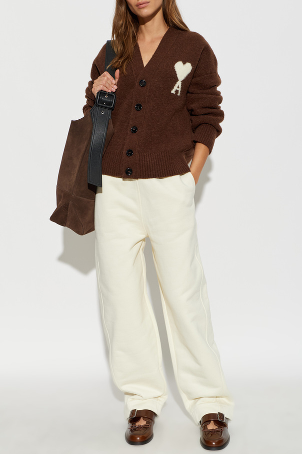 Ami Alexandre Mattiussi Wool cardigan with logo