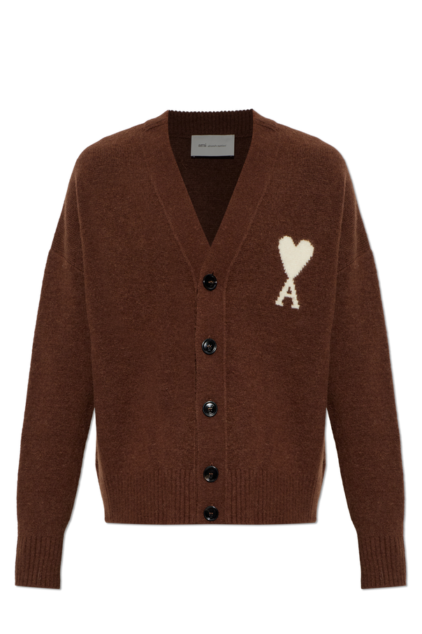 Wool cardigan with logo od Ami Alexandre Mattiussi