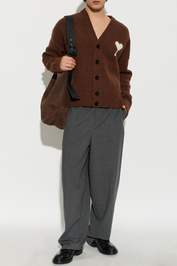 Ami Alexandre Mattiussi Wool cardigan with logo