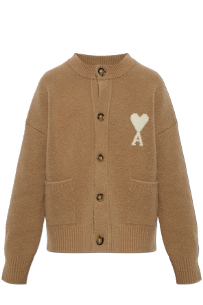 Wool cardigan with logo