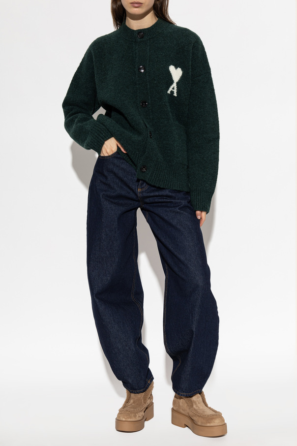 Ami Alexandre Mattiussi Wool cardigan with logo