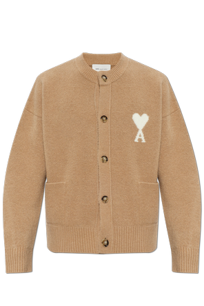 Wool cardigan with logo