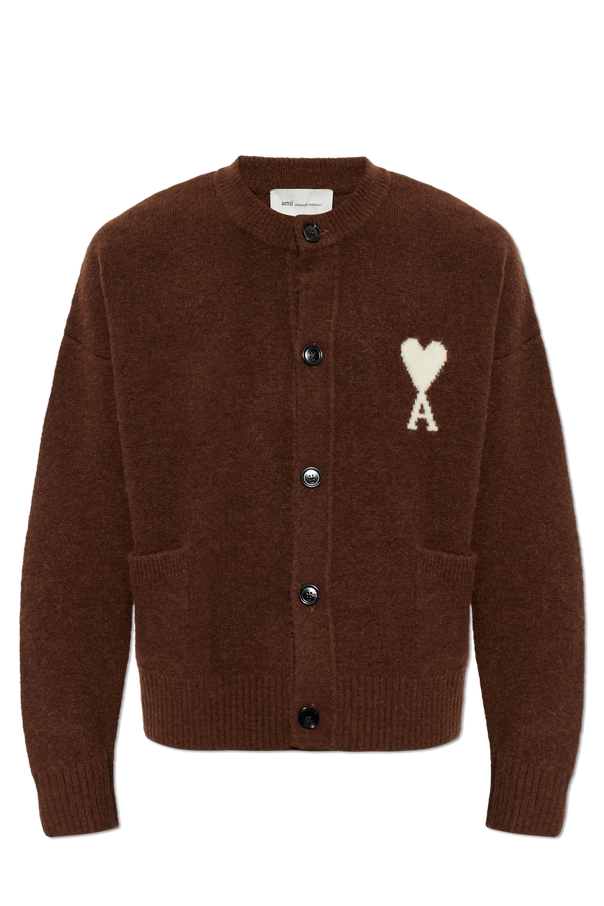 Ami Alexandre Mattiussi Cardigan din lână cu logo