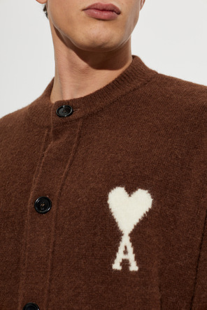 Ami Alexandre Mattiussi Cardigan din lână cu logo