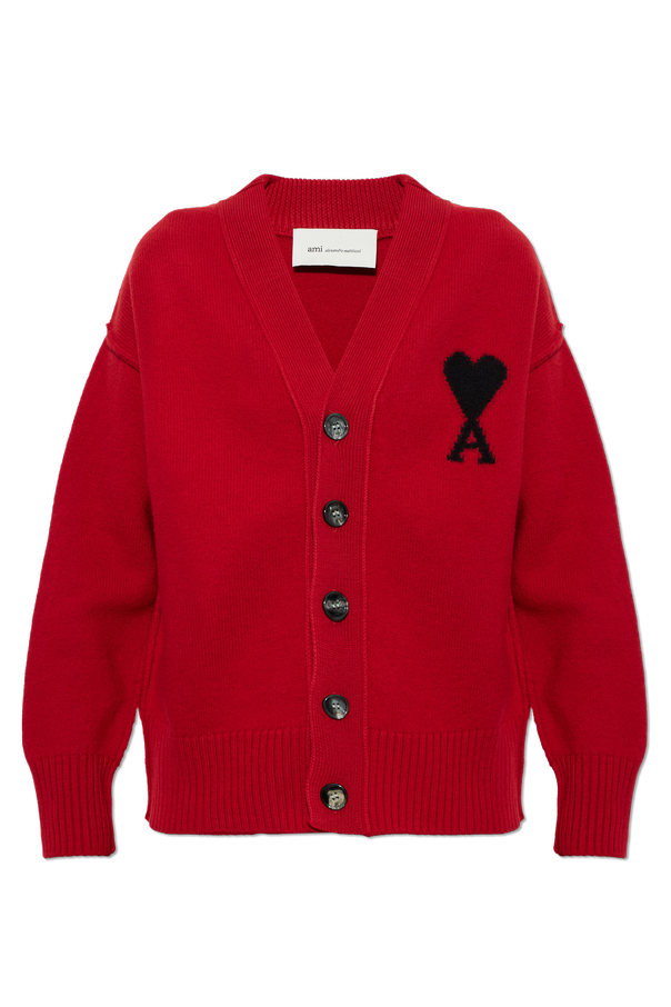 Wool cardigan with logo od Ami Alexandre Mattiussi