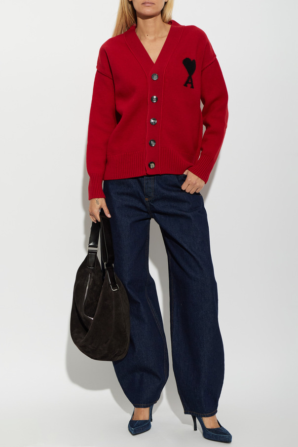 Ami Alexandre Mattiussi Wool cardigan with logo
