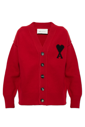 Wool cardigan with logo