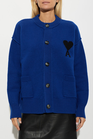 Ami Alexandre Mattiussi Wool cardigan with embroidered logo