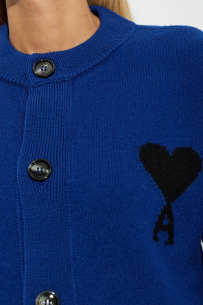 Ami Alexandre Mattiussi Wool cardigan with embroidered logo