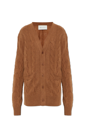 Cardigan de lã com logótipo bordado