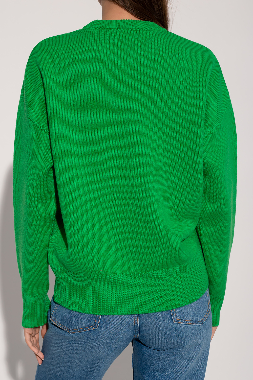 logo-trim pullover sweatshirt Wool sweater with logo