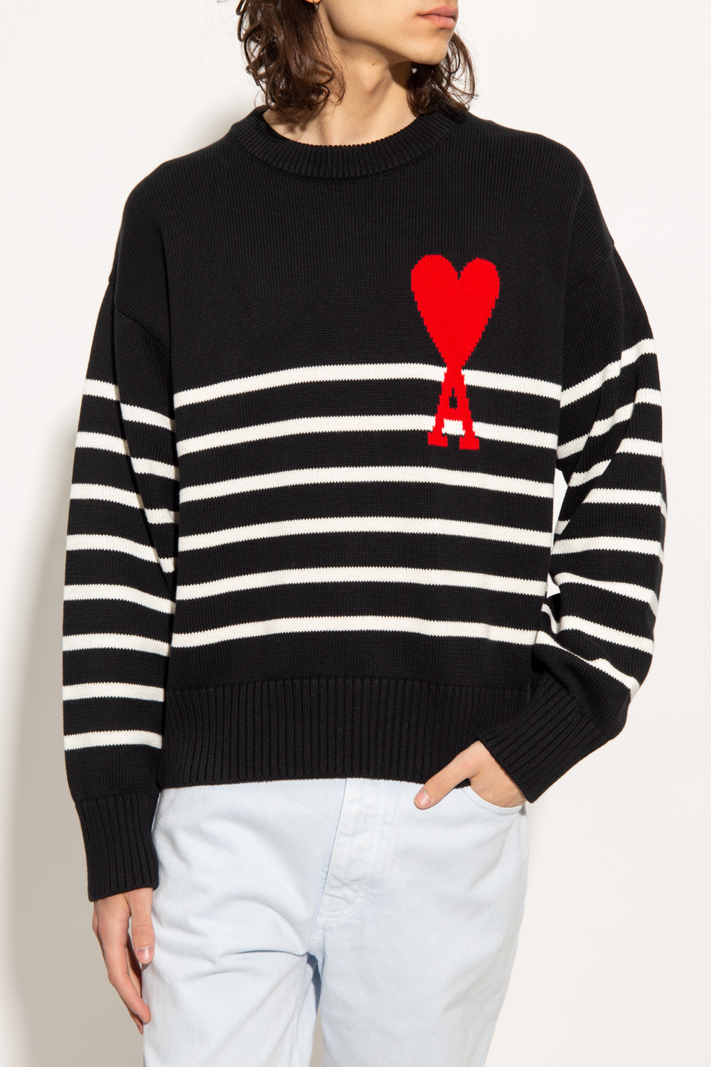 Acne Studios Brown Print Sweatshirt Midlayer sweater with logo