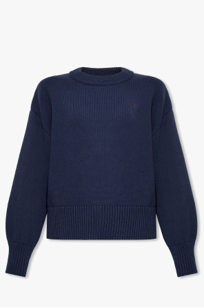 Cotton sweater with logo od Ami Alexandre Mattiussi