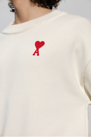 logo-embroidered cinch-hem T-shirt Sweater with logo