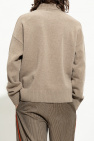 Ami Alexandre Mattiussi beige Wool turtleneck sweater with logo