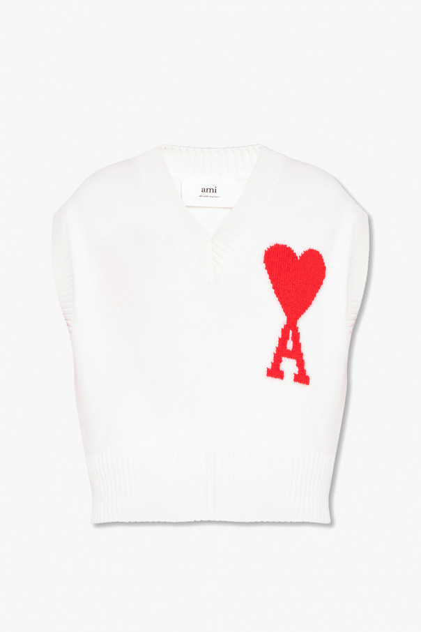 Ami Alexandre Mattiussi Armani Core ID Kakifarvet sweatshirt med lille logo og rund hals