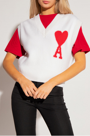 Ami Alexandre Mattiussi Armani Core ID Kakifarvet sweatshirt med lille logo og rund hals