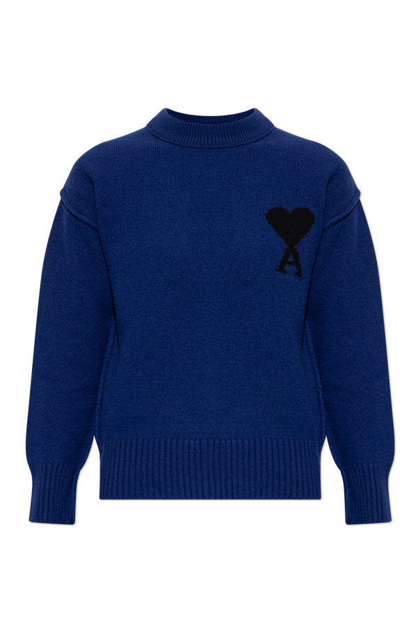 Wool sweater with logo od Ami Alexandre Mattiussi