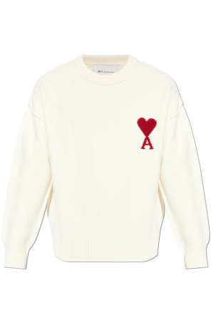 Wełniany sweter z logo od Ami Alexandre Mattiussi