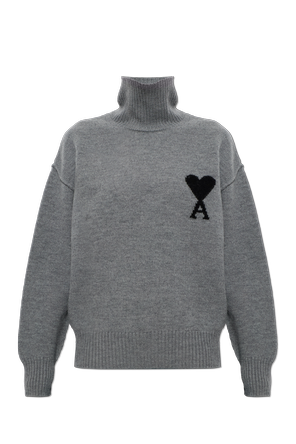 Wool turtleneck with logo