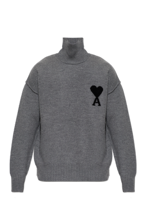 Wool turtleneck with logo
