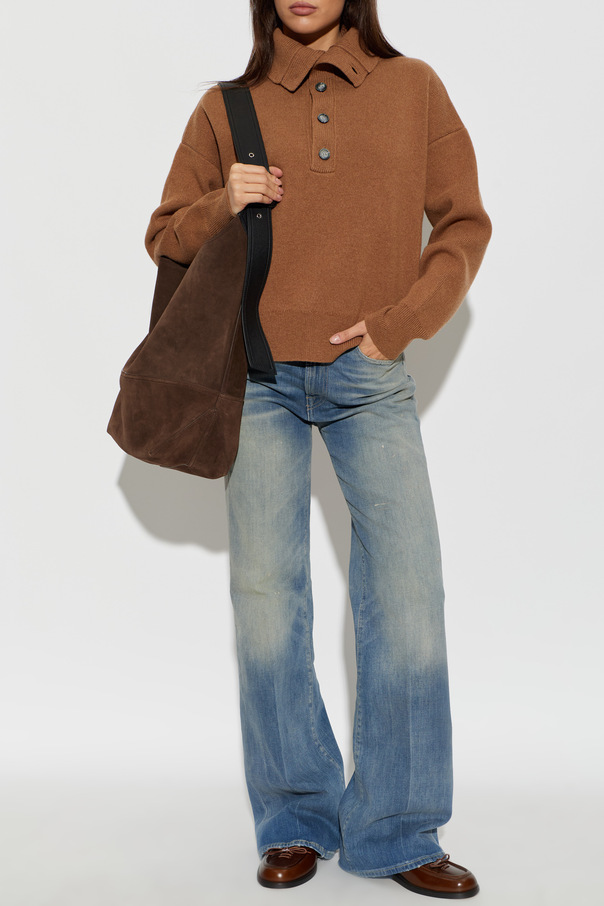 Ami Alexandre Mattiussi Wool turtleneck sweater with sewn-in logo