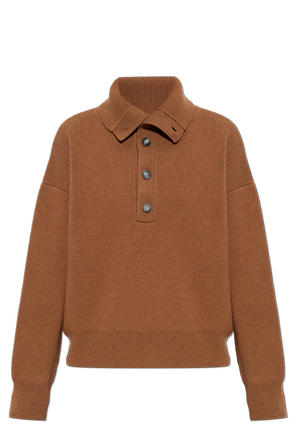 Wool turtleneck sweater with sewn-in logo