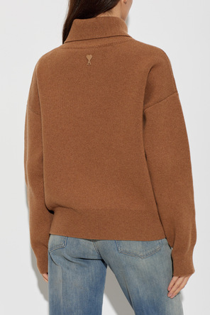 Ami Alexandre Mattiussi Wool turtleneck sweater with sewn-in logo
