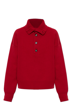 Wool turtleneck with stitched logo