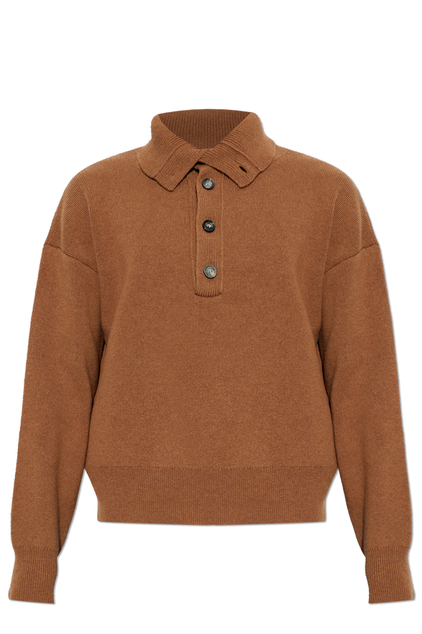 Ami Alexandre Mattiussi Wool turtleneck sweater with embroidered logo