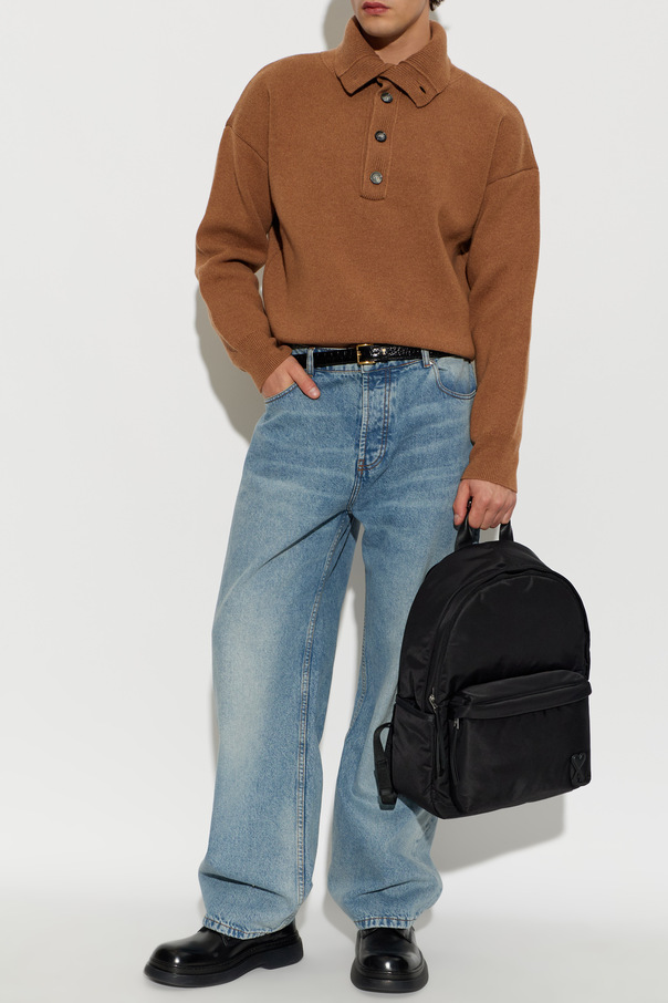 Ami Alexandre Mattiussi Wool turtleneck sweater with embroidered logo