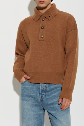 Ami Alexandre Mattiussi Wool turtleneck sweater with embroidered logo