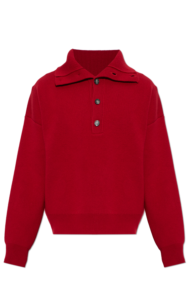 Ami Alexandre Mattiussi Wool turtleneck sweater with embroidered logo