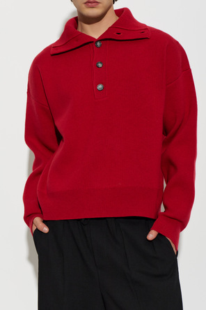 Ami Alexandre Mattiussi Wool turtleneck sweater with embroidered logo