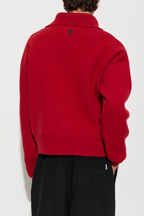 Ami Alexandre Mattiussi Wool turtleneck sweater with embroidered logo