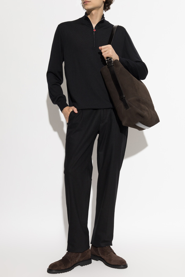 Kiton Cashmere jumper with a stand-up collar